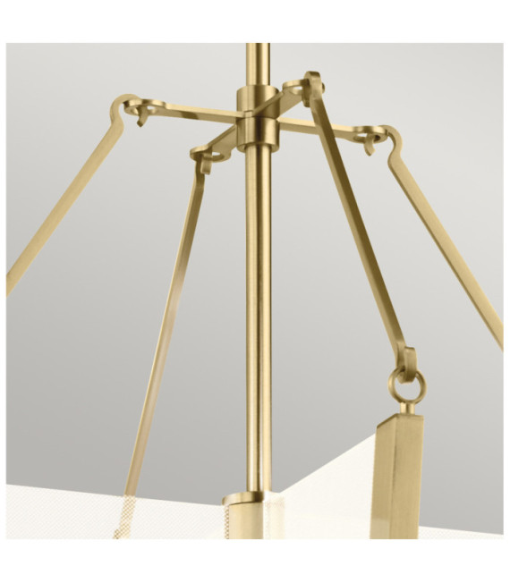 Lampada a sospensione LED Kichler Ferro, guida luminosa trasparente, acrilico, alluminio Oro champagne