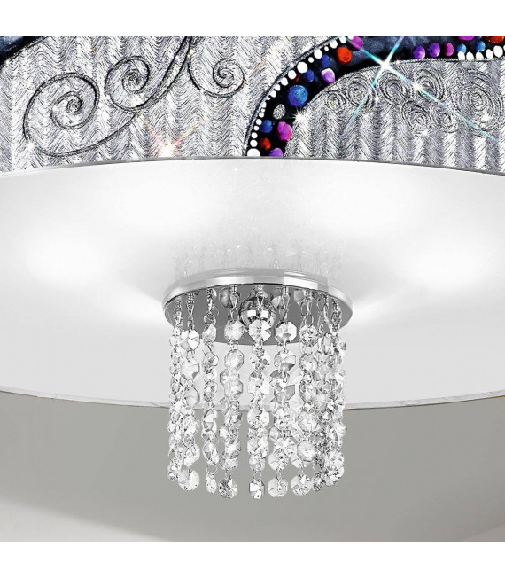 Plafonnier design EMOZIONE chrome 6 ampoules