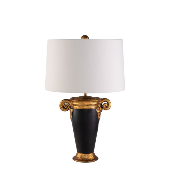 Lámpara de mesa Gallier Tela, resina, acero Negro, Oro