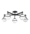 Hollis Ceiling Light Opal Glass, Black Steel