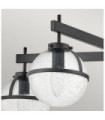 Plafonnier Hollis Acier,verre grainé transparent Noir