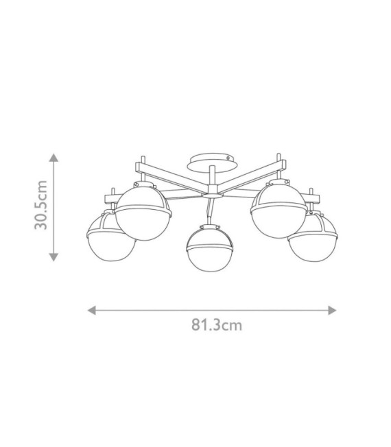 Hollis ceiling light Steel, transparent grained glass Black