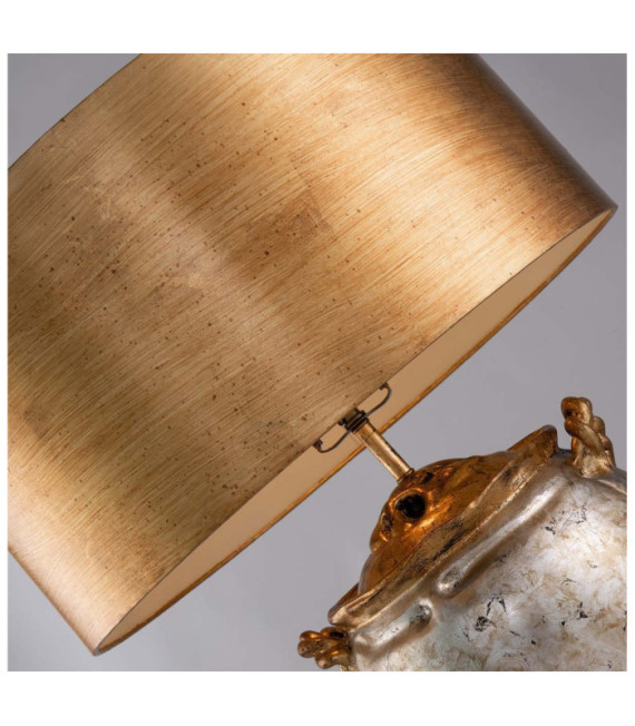 Lampe de table Jackson Parchemin,Acier,Résine Argent vieilli