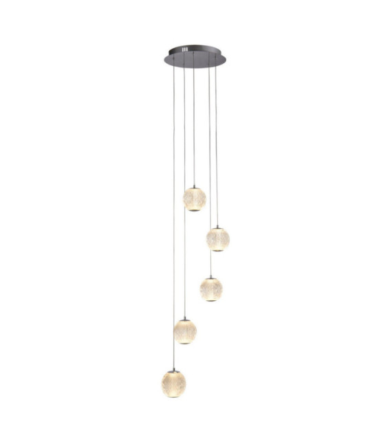 Lampada a sospensione Allure Acciaio dolce, acrilico cromato