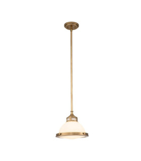Hinkley Pendant Light Opal Glass, Heritage Brass Steel