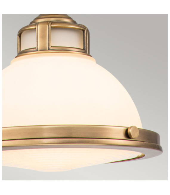 Hinkley Pendant Light Opal Glass, Heritage Brass Steel
