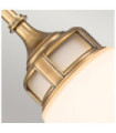 Hinkley Pendant Light Opal Glass, Heritage Brass Steel