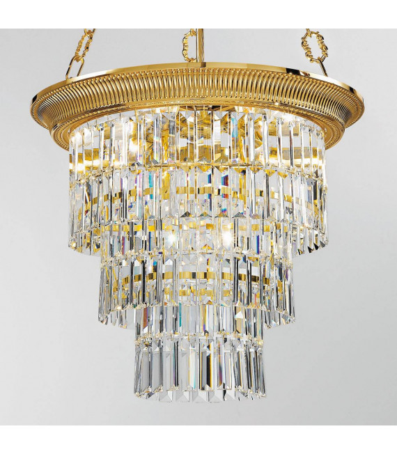 Chandelier classique MILORD CRYSTAL or Français 4 ampoules