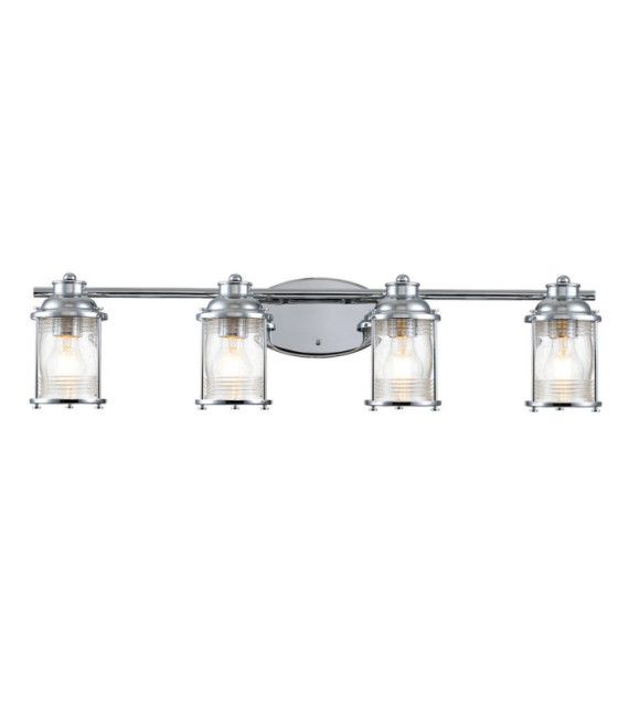 Kichler wall light Steel, transparent grained glass Polished chrome