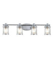 Kichler wall light Steel, transparent grained glass Polished chrome