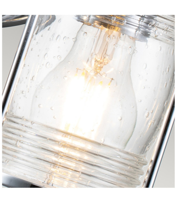 Kichler Wandleuchte Stahl, transparentes, gekörntes Glas, poliertes Chrom