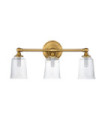 Feiss wall light Steel, transparent grained glass Burnished brass