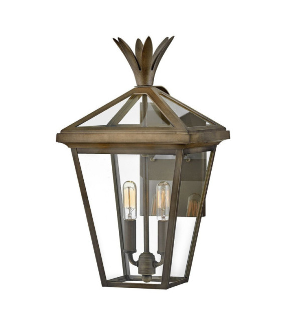 Palma aplique exterior Aluminio, cristal transparente Bronce bruñido