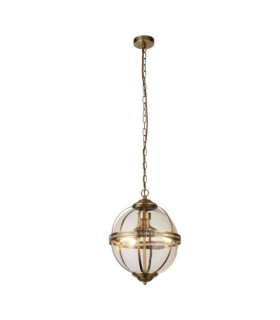 Suspension Coronet Acier doux,verre Laiton Antique