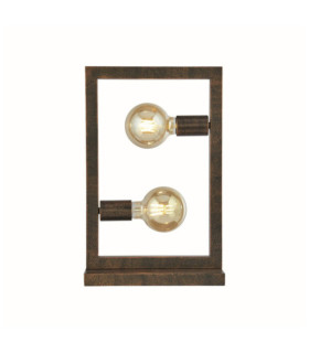 Oblong Table Lamp Mild Steel Rustic Brown