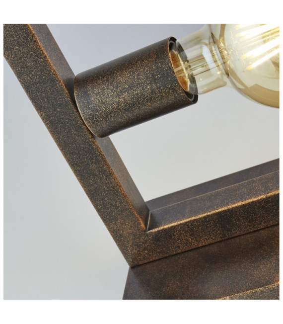Oblong Table Lamp Mild Steel Rustic Brown
