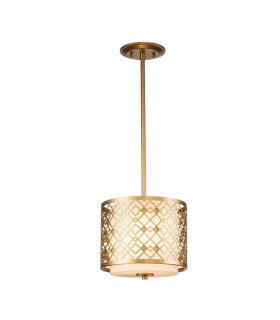 Lámpara colgante Ziggy de cristal, acero lacado dorado