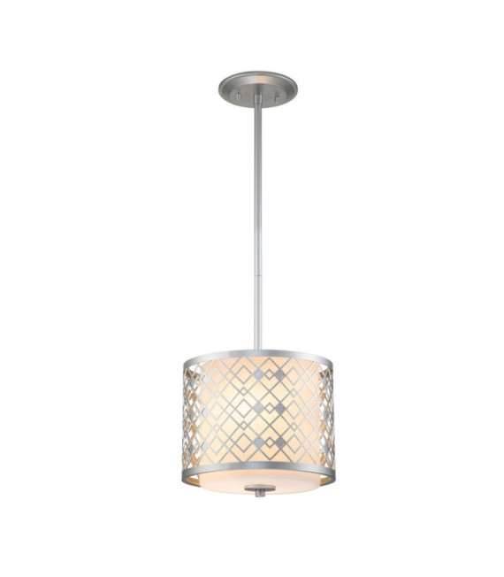 Lampadario Ziggy In Vetro, Acciaio Laccato Argento