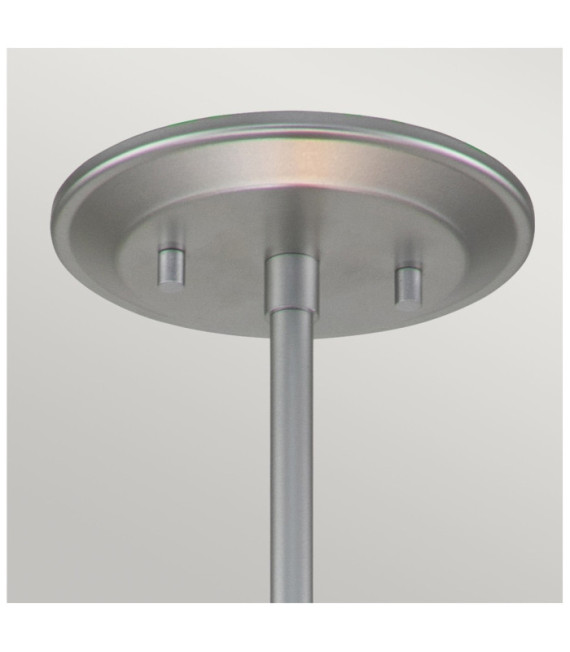 Lampadario Ziggy In Vetro, Acciaio Laccato Argento