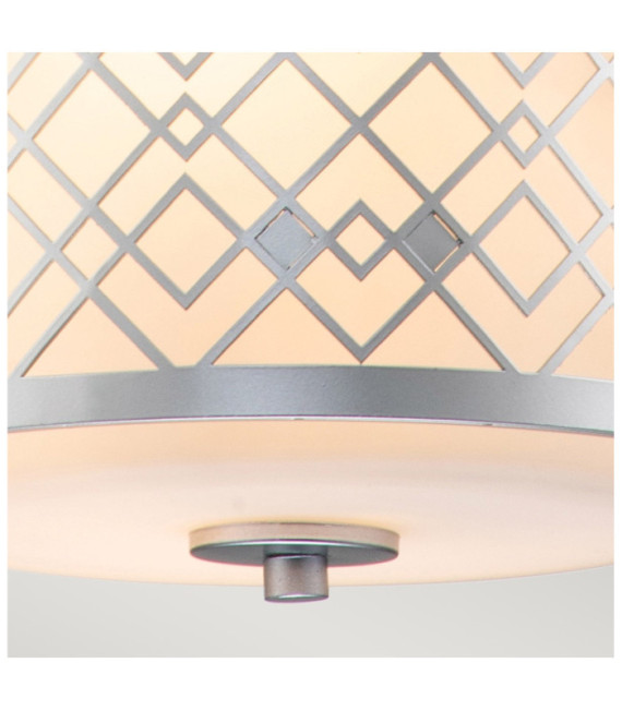Suspension Ziggy Verre,Acier Argent Laqué