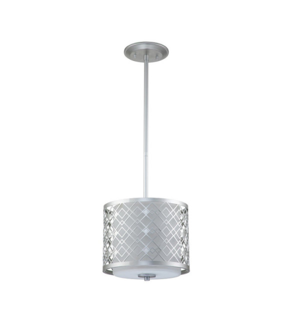 Suspension Ziggy Verre,Acier Argent Laqué