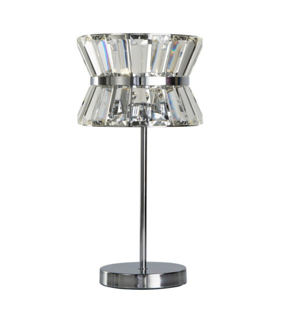 Lámpara de mesa Uptown Acero dulce, cristal transparente, cromo