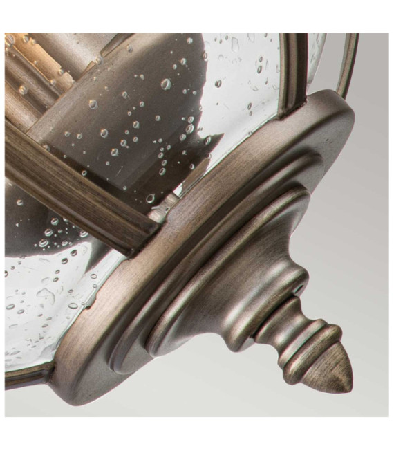 Lampada da parete per esterni Kichler Alluminio, ottone, vetro granulato trasparente Bronzo brunito