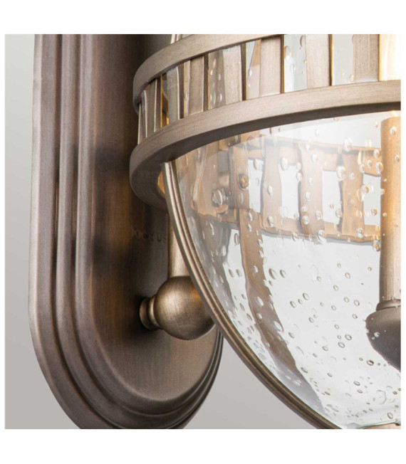 Lampada da parete per esterni Kichler Alluminio, ottone, vetro granulato trasparente Bronzo brunito