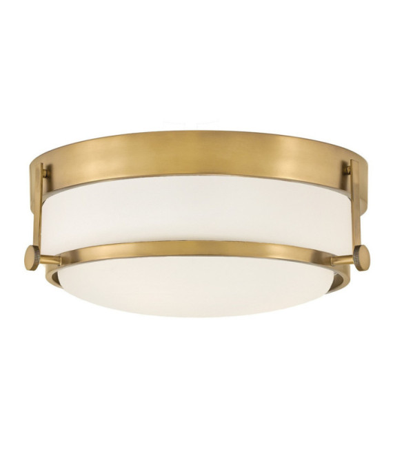 Harper ceiling light Steel, opal frosted glass Brass Heritage