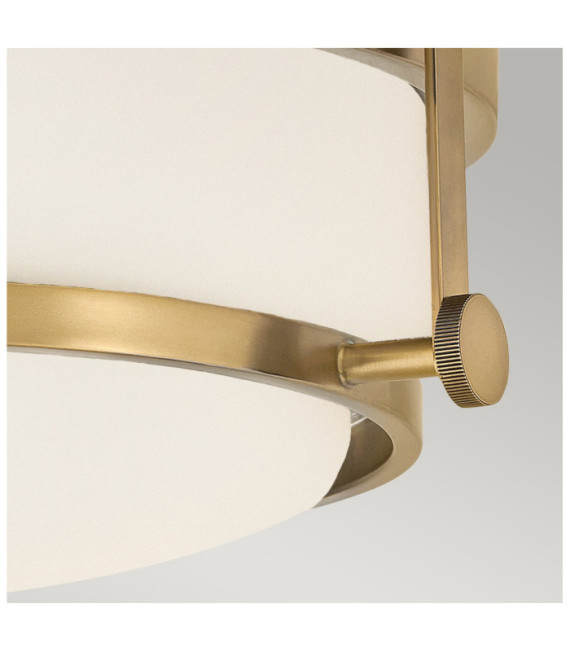 Harper ceiling light Steel, opal frosted glass Brass Heritage