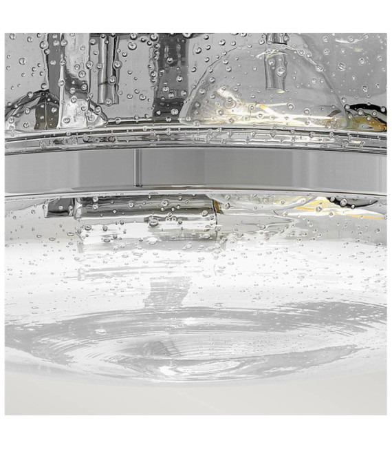 Harper Deckenleuchte Stahl, transparentes, gekörntes Glas, poliertes Chrom
