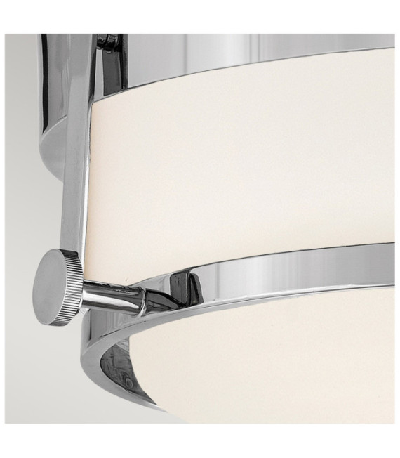 Harper ceiling light Steel, opal frosted glass Polished chrome