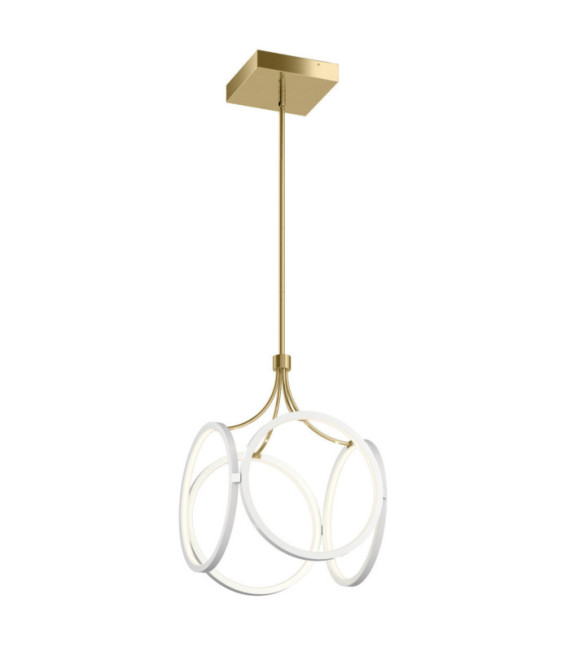 Kichler LED pendant light Iron, frosted acrylic, white aluminum with Champagne Gold