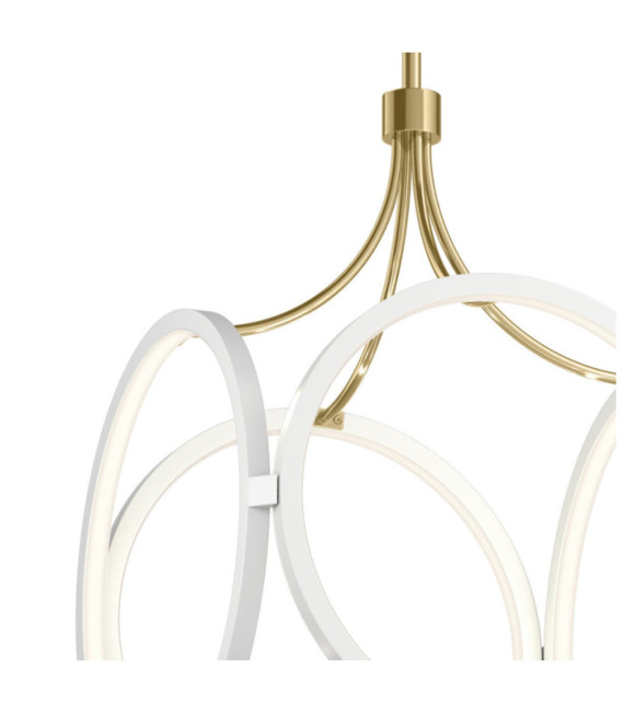 Kichler LED pendant light Iron, frosted acrylic, white aluminum with Champagne Gold