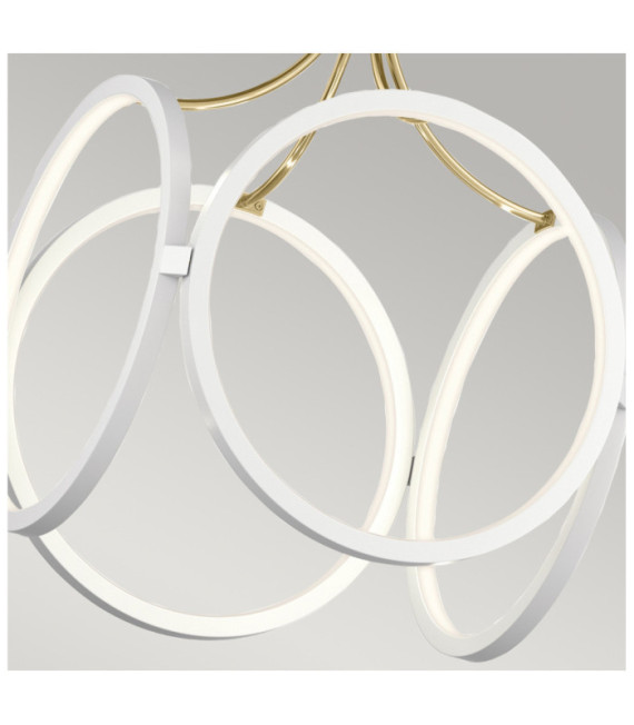 Kichler LED pendant light Iron, frosted acrylic, white aluminum with Champagne Gold