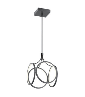 Lampada a sospensione LED Kichler Ferro, acrilico satinato, alluminio Nero opaco