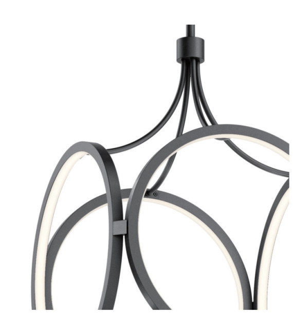 Kichler LED pendant light Iron, frosted acrylic, aluminum Matte black