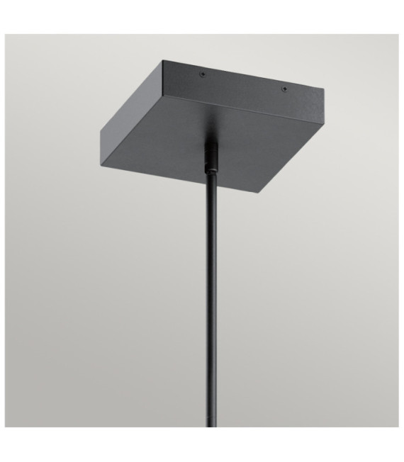 Lámpara colgante LED Kichler Hierro, acrílico esmerilado, aluminio Negro mate