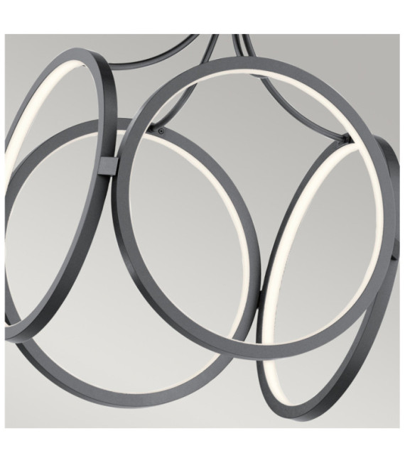 Suspension LED Kichler Fer,acrylique givré,aluminium Noir mat