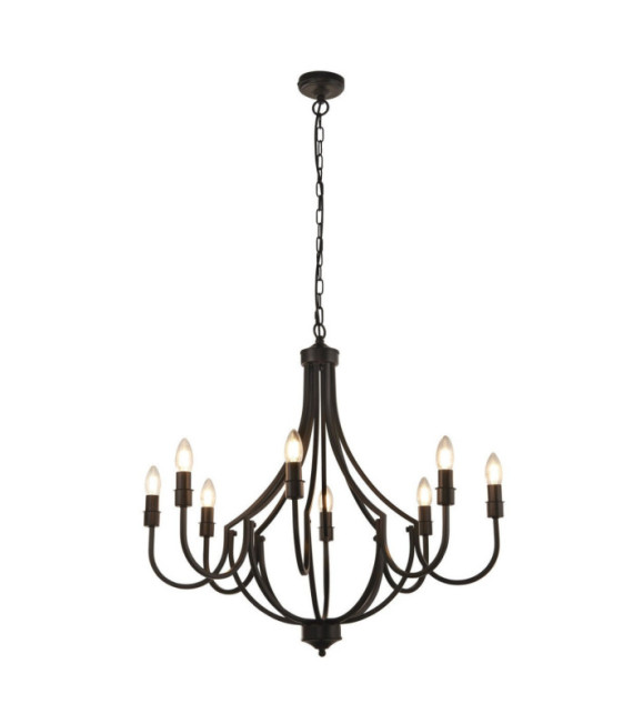Lampada a sospensione Lodge in acciaio dolce nera