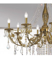 Chandelier classique PISANI CRYSTAL laiton antique 8 ampoules