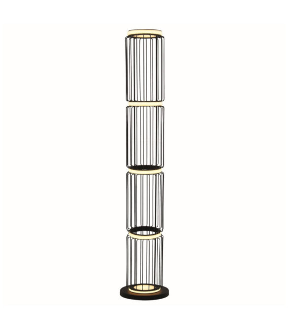 Circolo LED-Stehleuchte Aluminium, Flussstahl, schwarzes Silikon