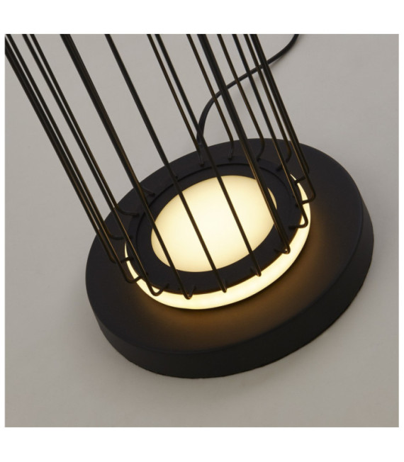 Lámpara de pie LED Circolo Aluminio, Acero dulce, Silicona negra