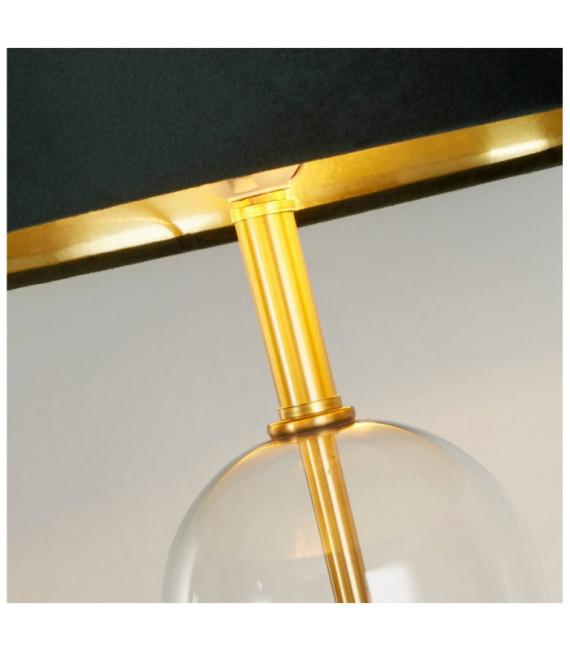 Oxford table lamp Mild steel, glass Brass