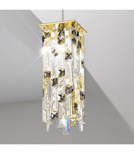 Design Pendelleuchte PRISMA 24 Karat Gold 1 Glühbirne