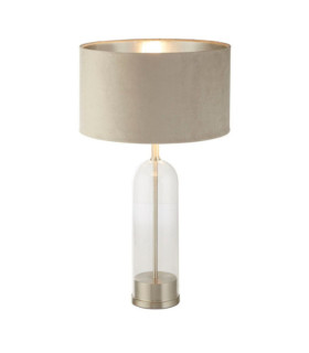 Oxford table lamp Mild steel, glass Satin nickel