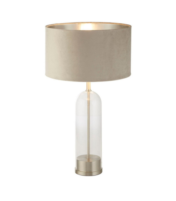 Oxford table lamp Mild steel, glass Satin nickel