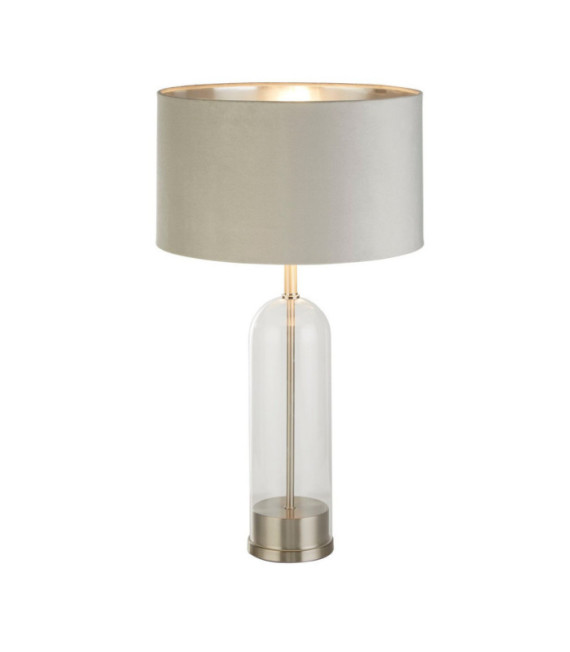 Oxford Tischlampe Weichstahl, Glas Satin-Nickel
