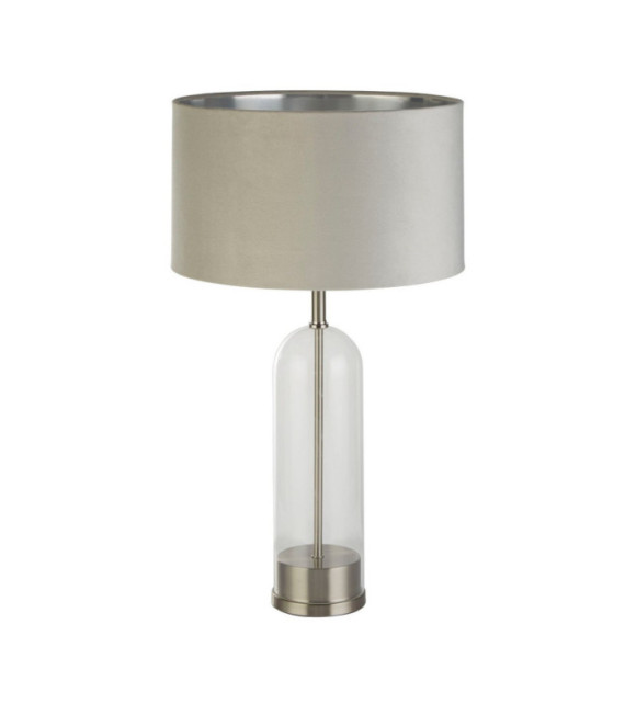 Oxford Tischlampe Weichstahl, Glas Satin-Nickel
