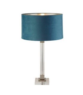 Lampe de table Scarborough Acier doux,cristal Nickel satiné
